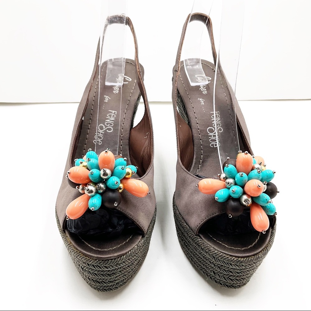 {Castaner} Silk & Leather Embellished Espadrilles